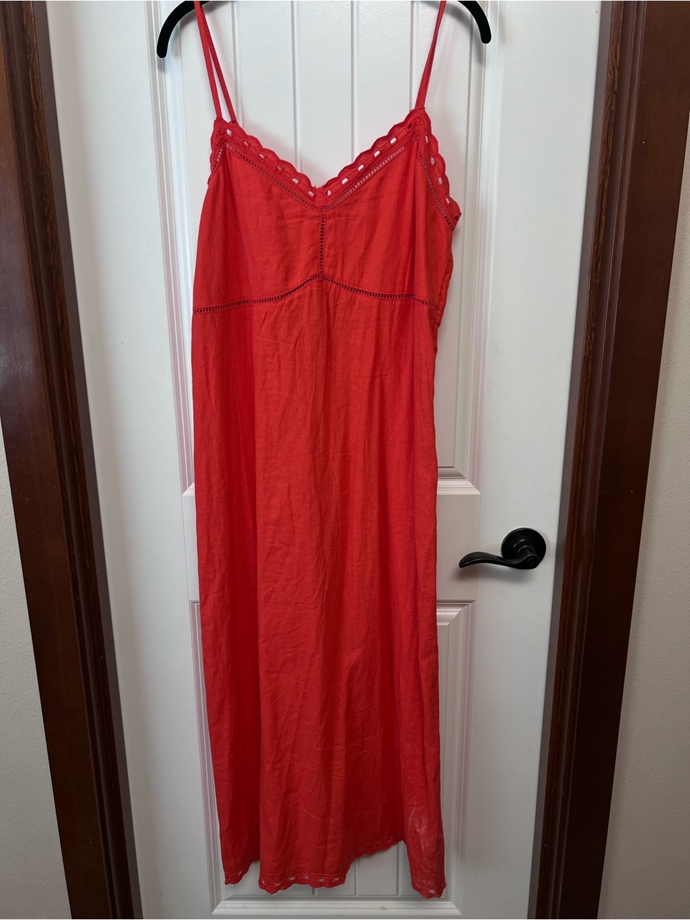 Old Navy Red Scallop-Trim Slip Dress